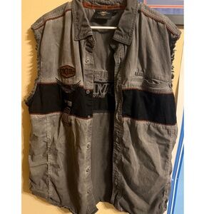 Men's Harley-Davidson  Button Up Cut-Off